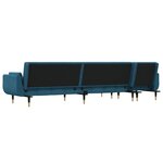 vidaXL Canapé-lit en forme de L bleu 275x140x70 cm velours