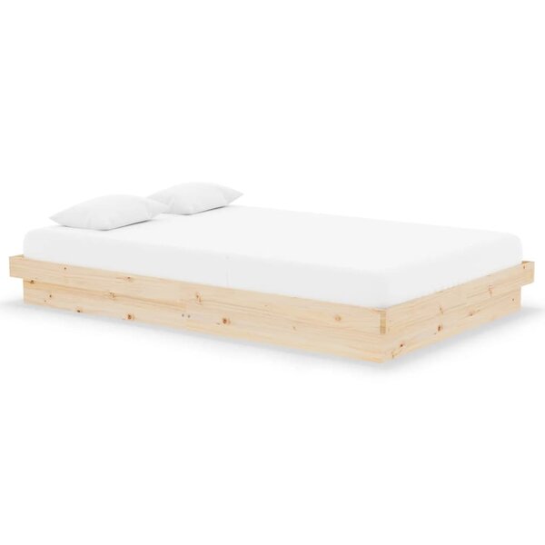 vidaXL Cadre de lit bois massif 120x190 cm petit double