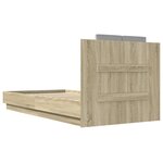 vidaXL Cadre de lit tête de lit et lumières LED chêne sonoma 75x190 cm