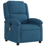 vidaXL Fauteuil inclinable de massage bleu velours