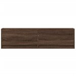 vidaXL Meuble TV mural avec lumières LED chêne marron 140x31x38 cm