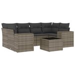 vidaXL Salon de jardin avec coussins 7 Pièces gris résine tressée