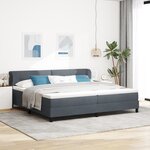 Lit à ressort vidaXL avec matelas gris foncé 200x200 cm en velours