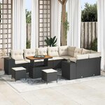 vidaXL Ensemble de canapé de jardin 12 Pièces Noir polyrotin