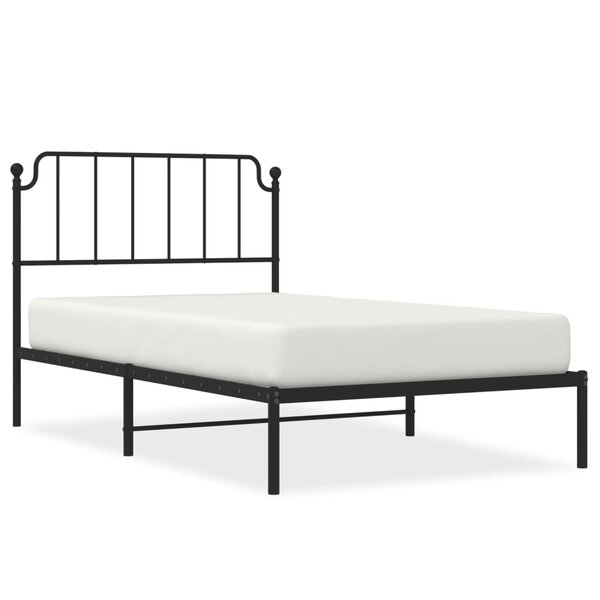 vidaXL Cadre de lit métal sans matelas avec tête de lit noir 107x203cm