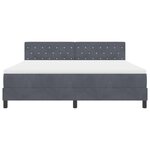 vidaXL Lit à ressort LED avec matelas Gris foncé 180 x 200 cm Velours