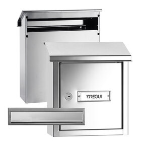 Pack Bouche d'entrée + Boîte aux lettre en acier inoxydable  V4037  Fente 23 x 3 cm
