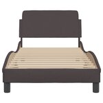 vidaXL Cadre de lit Dover marron foncé 90x190 cm tissu