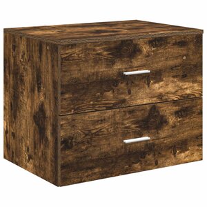 vidaXL Meuble de Salle de Bain Suspendu Chêne fumé 62 5 x 44 5 x 50 cm