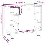 vidaXL Armoire de bain Chêne fumé 60x32x53 5 cm Bois d'ingénierie