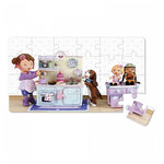 Puzzle Janod 24 pieces -Lola joue a la dinette