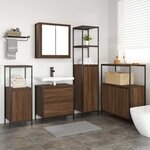 vidaXL Ensemble de mobilier de salle de bain avec étagère 5 Pièces Marron