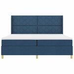 vidaXL Lit à ressorts avec matelas Bleu 200 x 200 cm tissu