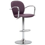 vidaXL Tabourets de bar avec accoudoir lot de 2 violet similicuir