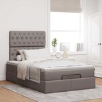 vidaXL Cadre de lit ottoman avec matelas taupe 120x200 cm tissu