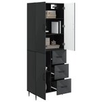 vidaXL Ensemble de Meubles 2 Pièces Noir 66 x 34 5 x 89 5 cm