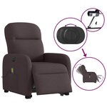 vidaXL Fauteuil inclinable de massage électrique Marron foncé Tissu