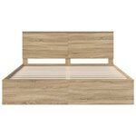 vidaXL Cadre de lit avec tête de lit Sonoma 180 x 200 cm Pin massif