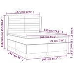 vidaXL Sommier à lattes de lit avec matelas Gris clair 140x190cm Tissu