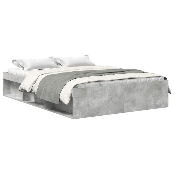 vidaXL Cadre de lit sans matelas gris béton 140x200 cm