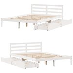 vidaXL Cadre de lit sans matelas blanc 150x200 cm bois de pin massif