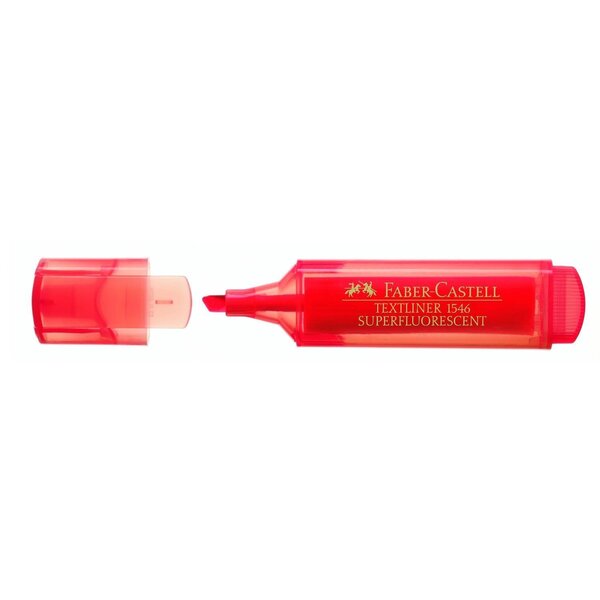 Surligneur TEXTLINER 1546 Pointe Biseau 1 - 5 mm Rouge x 10 FABER-CASTELL