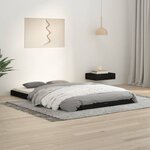 vidaXL Cadre de lit noir 120x190 cm petit double bois massif de pin