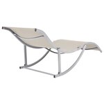 vidaXL Chaises longues pliables 2 Pièces Crème Textilène