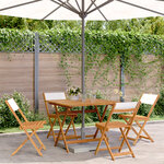 vidaXL Ensemble à manger de jardin 5 Pièces blanc crème tissu bois massif