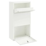 vidaXL Boîte de dépôt de colis avec porte Blanc 44 x 22 x 82 cm Acier