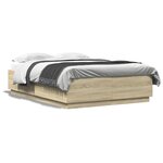 vidaXL Cadre de lit avec LED sans matelas chêne sonoma 120x200 cm