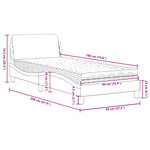 vidaXL Lit avec matelas Dover noir 90x190 cm similicuir