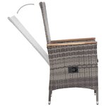 vidaXL Salon de jardin 3 Pièces avec coussins Résine tressée Gris