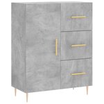 vidaXL Buffet haut Gris béton 69 5x34x180 cm Bois d'ingénierie