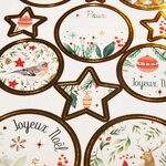 36 étiquettes adhésives de Noël - Dorures