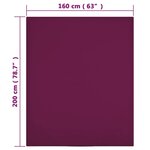 vidaXL Drap-housse Jersey Bordeaux 160x200 cm Coton