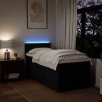 vidaXL Sommier à lattes de lit avec matelas Noir 90x200 cm Tissu