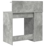 vidaXL Bureau avec rangement Gris béton 90x48x101.5 cm Bois d'ingénierie