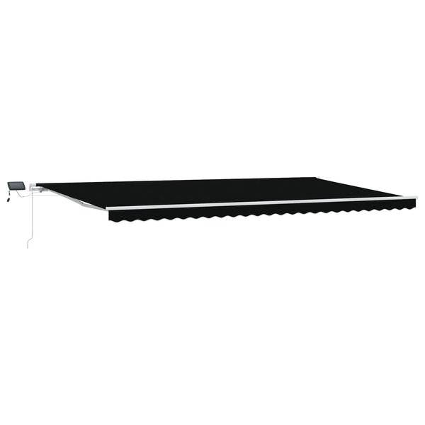 vidaXL Auvent rétractable manuel avec LED Noir 600x300 cm