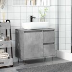 vidaXL Armoire de lavabo de salle de bain gris béton 65x33x60 cm
