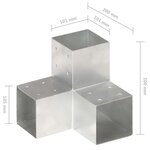 vidaXL Connecteurs de poteau 4Pièces Forme en Y Métal galvanisé 101x101mm