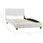 vidaXL Lit avec matelas à mémoire de forme Blanc Similicuir 90x200 cm