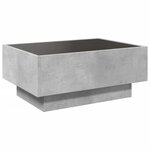 vidaXL Table basse avec LED gris béton 70x50x30 cm bois d'ingénierie