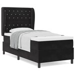 vidaXL Lit à ressorts avec matelas Noir 100 x 200 cm Velours