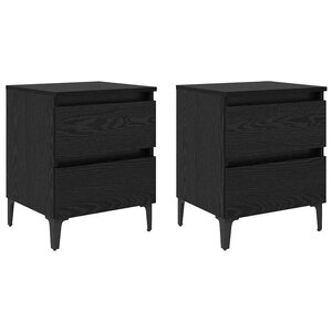 vidaXL Cabinet de chevet 2 Pièces Chêne noir 40 x 35 x 50 cm