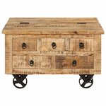 vidaXL Table basse Bois de manguier brut 70 x 70 x 40 cm