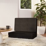 vidaXL Chaise pliable de sol Noir Tissu
