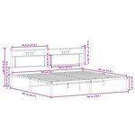 vidaXL Cadre de lit sans matelas chêne fumé 193x203 cm bois ingénierie