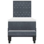 vidaXL Lit à ressorts avec matelas Gris foncé 80 x 200 cm Velours