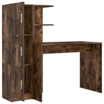 vidaXL Bureau avec rangement Chêne fumé Bois d'ingénierie